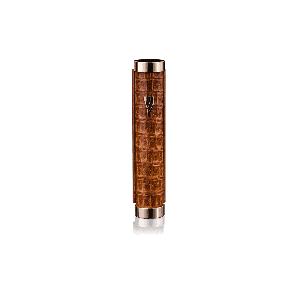 Case for mezuzah "Tzfat" made of caiman